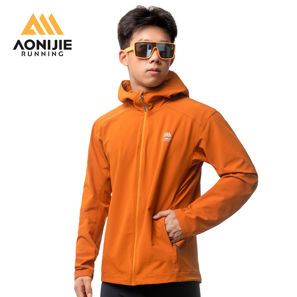 Reflective Running Jacket - AONIJIE แจ็คเก็ตกันลมสำหรับผู้ชาย, แจ็คเก็ตกันลมมีฮู้ดให้ความอบอุ่นสำหรับฤดูใบไม้ร่วงฤดูหนาวแจ็คเก็ตวิ่งเดินป่าตั้งแคมป์กันน้ำ FM5207กลางแจ้ง