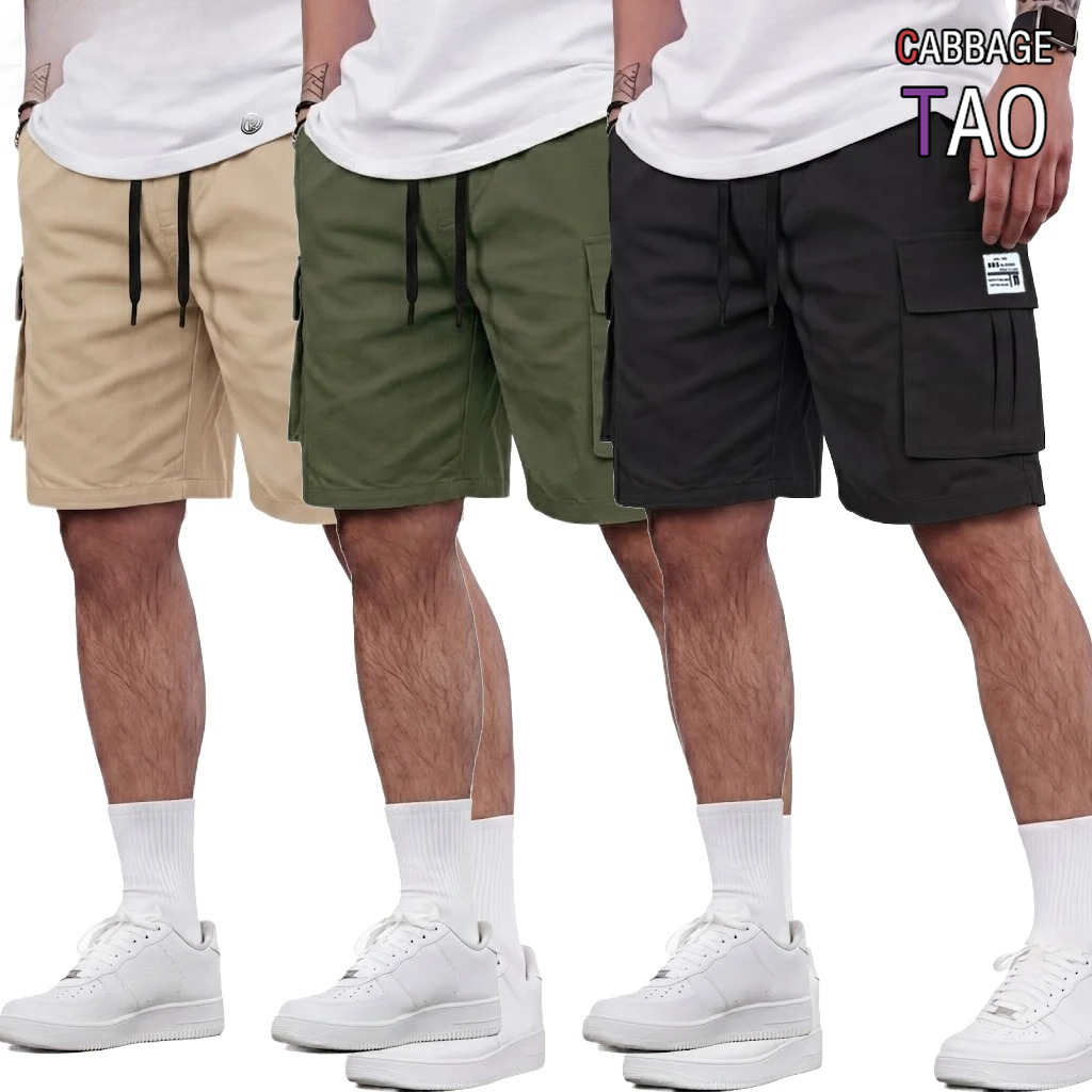Running Gear Men - กางเกงขาสั้นลำลองสำหรับฤดูร้อนสำหรับผู้ชาย ขนาดพลัสไซส์ ความยาวระดับเข่า กางเกงขาสั้นแบบมีกระเป๋าหลายช่อง เหมาะสำหรับวิ่งจ๊อกกิ้ง ทำงานประจำวัน