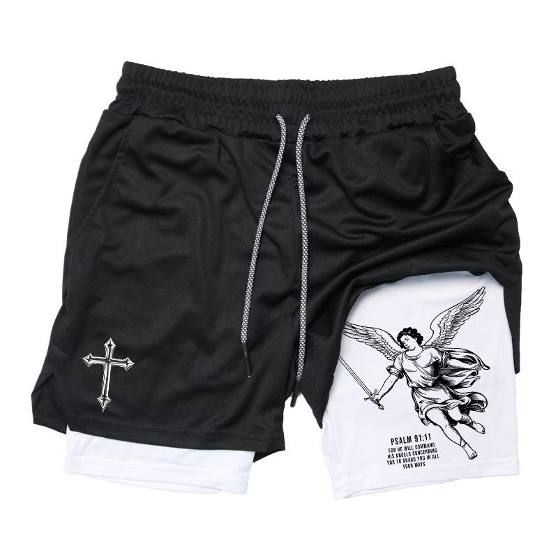 Running Gear Men - กางเกงวิ่งออกกำลังกาย Angel Cross Graphic 2 in