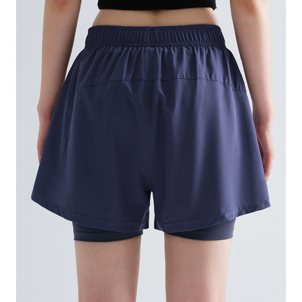 Running Gear Junior - กางเกงขาสั้นโยคะสำหรับผู้หญิง 2 in 1 กางเกงออกกำลังกายฟิตเนส ยืดหยุ่นสูง