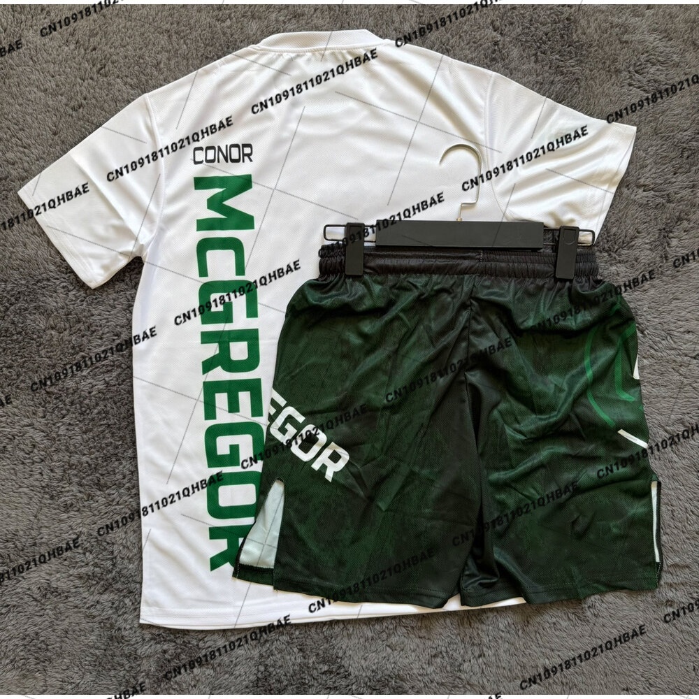 Running Gear Men - ชุดเสื้อยืดและกางเกงขาสั้น Conor McGregor สำหรับฤดูร้อน สำหรับกีฬา MMA