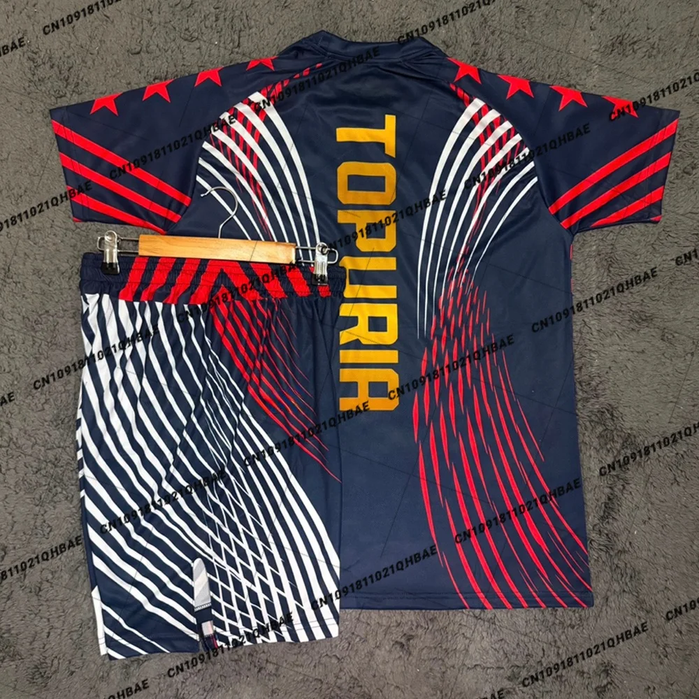 Running Gear Men - ชุดเสื้อยืดและกางเกงขาสั้นสำหรับผู้ชาย ลาย Ilia Topuria สำหรับกีฬา MMA