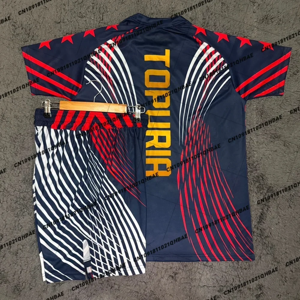 Running Gear Men - ชุดเสื้อยืดและกางเกงขาสั้นสำหรับผู้ชาย ลาย Ilia Topuria สำหรับกีฬา MMA