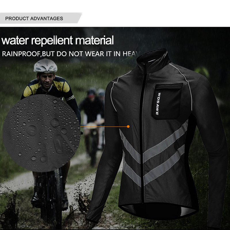 WOSAWE เสื้อกีฬาวิ่งกันลมสำหรั - Reflective Running Jacket บทวิจารณ์และราคา