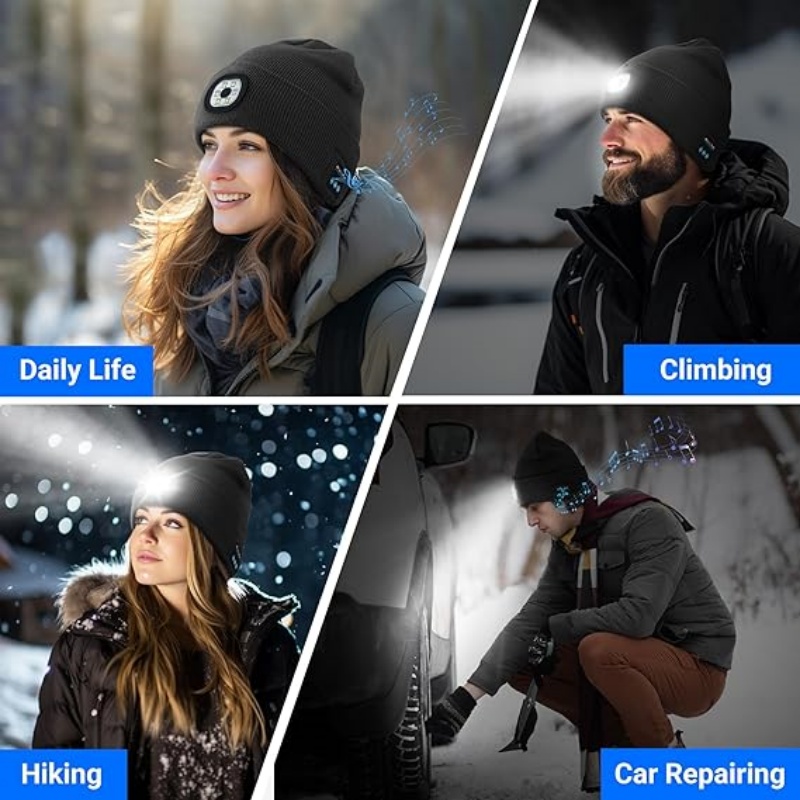 หมวกไหมพรมมีไฟ LED บลูทูธ สำหร - Running Gear To Keep Warm บทวิจารณ์และราคา