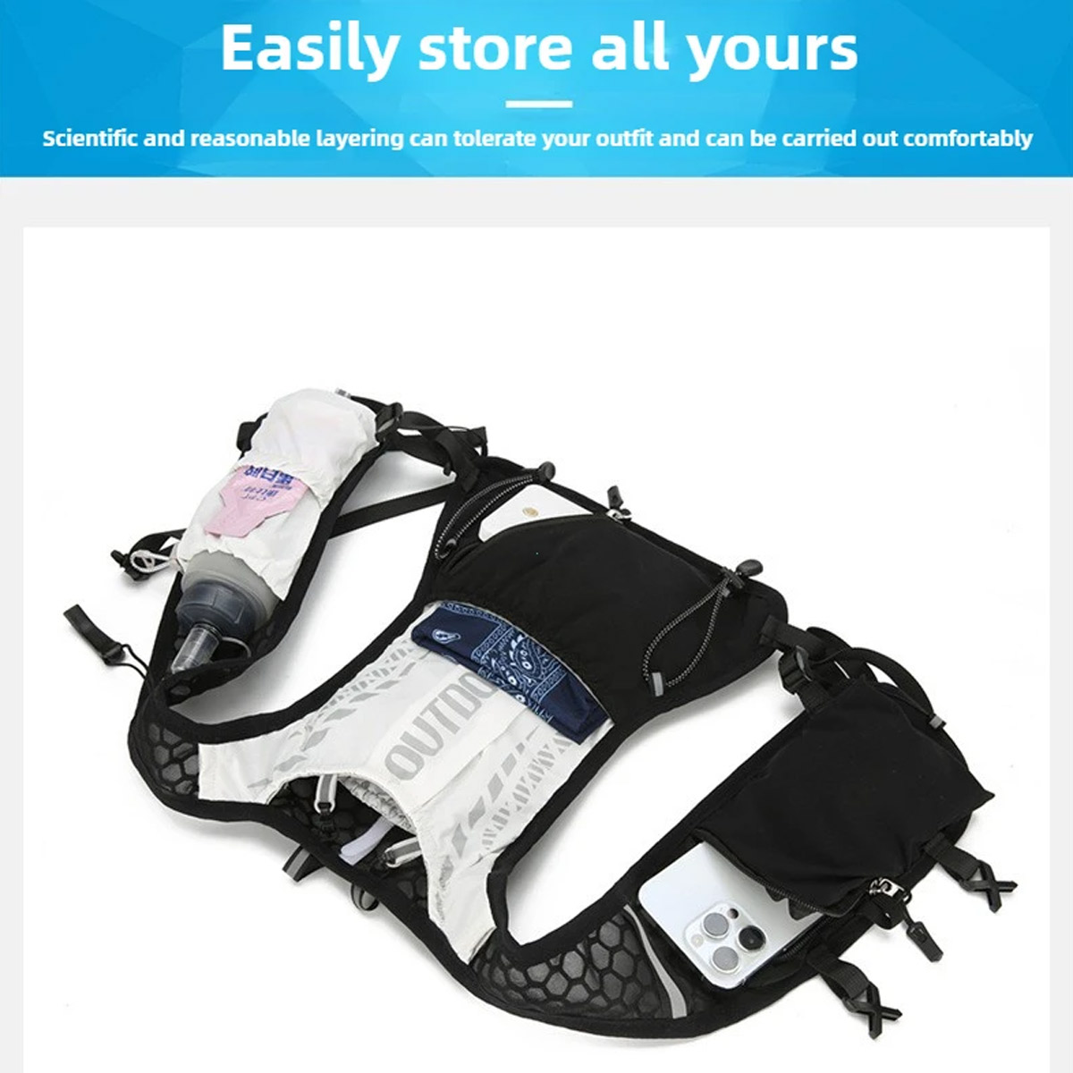 กระเป๋าเป้สะพายหลังสำหรับวิ่งค - Running Gear Marathon บทวิจารณ์และราคา